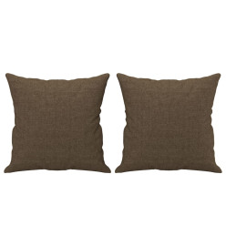 Coussins décoratifs 2 pcs Marron 40x40 cm Tissu