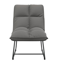 Chaise de détente avec cadre en métal Gris clair Velours