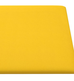 Panneaux muraux 12 pcs Jaune 90x15 cm Velours 1,62 m²