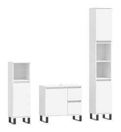 Ensemble de meubles salle de bain 3 pcs blanc bois d'ingénierie