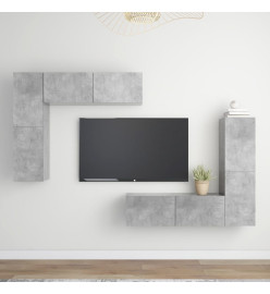 Ensemble de meubles TV 4 pcs Gris béton Aggloméré