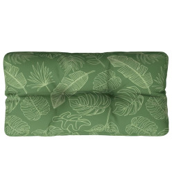 Coussin de palette motif de feuilles 70x40x12 cm tissu