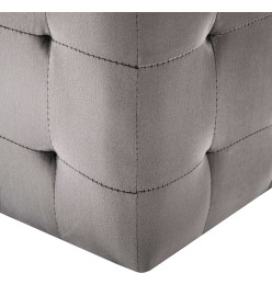 2 pcs Poufs Gris 30 x 30 x 30 cm Tissu velours