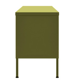 Meuble TV Vert olive 105x35x50 cm Acier