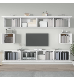 Ensemble de meubles TV 6 pcs Blanc Bois d'ingénierie