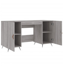 Bureau sonoma gris 140x50x75 cm bois d'ingénierie