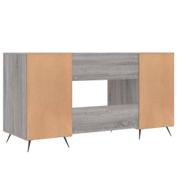 Bureau sonoma gris 140x50x75 cm bois d'ingénierie