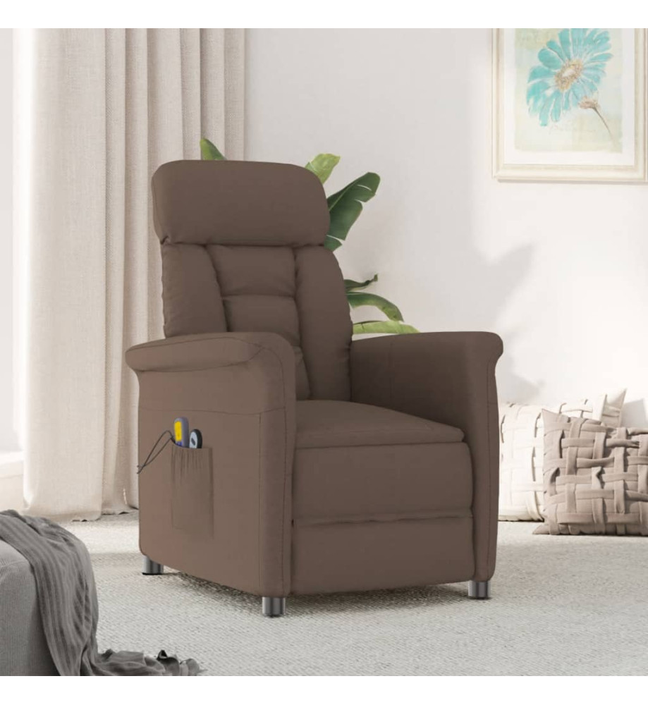 Fauteuil de massage électrique Marron Similicuir daim