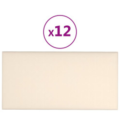 Panneaux muraux 12 pcs Crème 30x15 cm Velours 0,54 m²