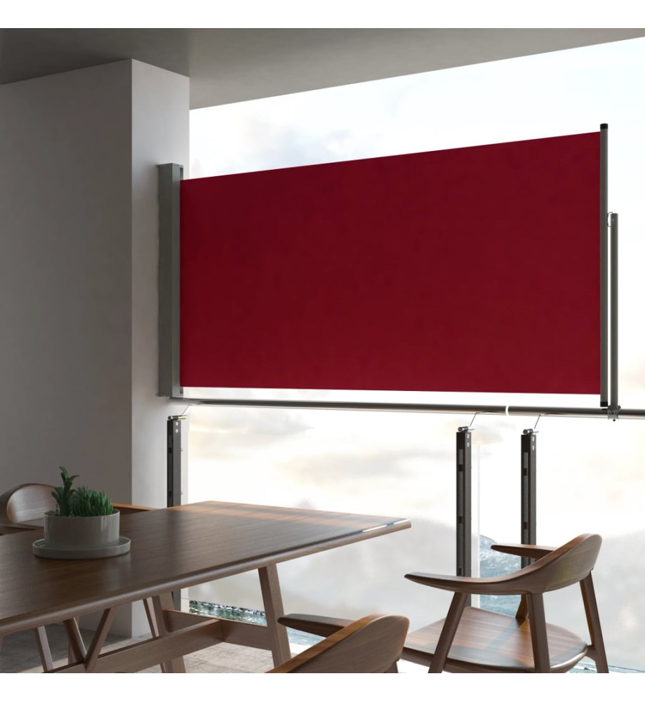 Auvent latéral rétractable de patio 120x300 cm Rouge