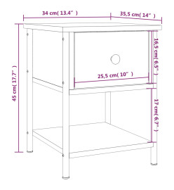 Table de chevet sonoma gris 34x35,5x45 cm bois d'ingénierie