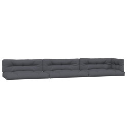 Coussins de palette 7 pcs anthracite tissu