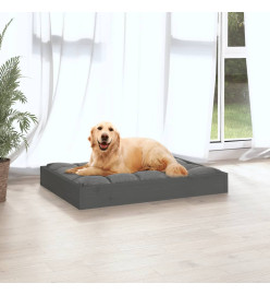 Lit pour chien Gris 71,5x54x9 cm Bois de pin solide