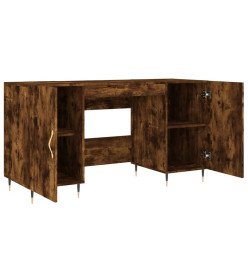 Bureau chêne fumé 140x50x75 cm bois d'ingénierie