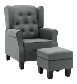 Fauteuil avec repose-pied Gris clair Tissu