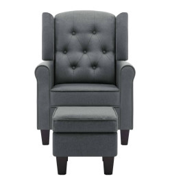 Fauteuil avec repose-pied Gris clair Tissu