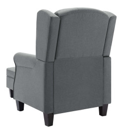 Fauteuil avec repose-pied Gris clair Tissu