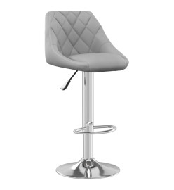 Tabourets de bar lot de 2 gris clair velours