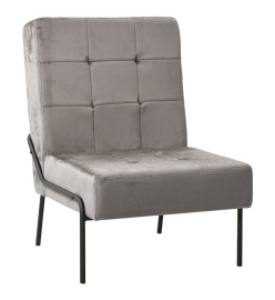 Chaise de relaxation 65x79x87 cm Gris clair Velours