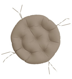 Coussin rond taupe Ø 60 x11 cm tissu oxford