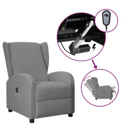 Fauteuil inclinable électrique à oreilles Gris Similicuir