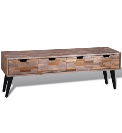 Table console TV avec 4 tiroirs Bois de teck recyclé