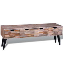 Table console TV avec 4 tiroirs Bois de teck recyclé