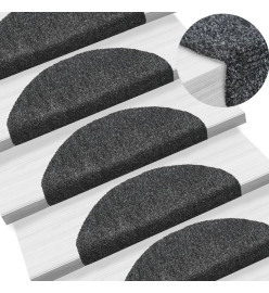 Tapis autoadhésifs de marches 5 pcs Gris foncé 65x21x4 cm