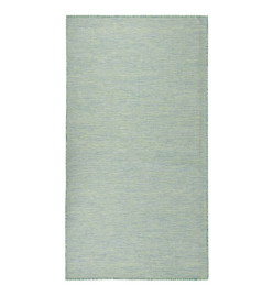 Tapis à tissage plat d'extérieur 80x150 cm Turquoise