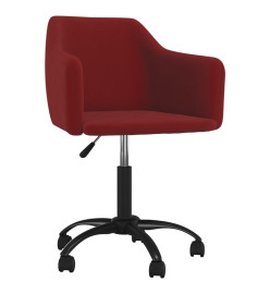 Chaises pivotantes salle à manger 2 pcs Rouge bordeaux Velours