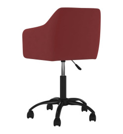 Chaises pivotantes salle à manger 2 pcs Rouge bordeaux Velours