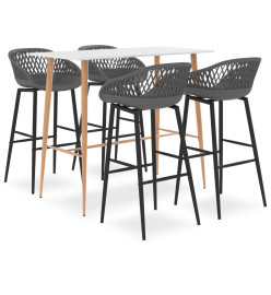 Ensemble de bar 5 pcs Blanc et gris