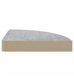 Étagères d'angle murales 2 pcs Gris béton 35x35x3,8 cm MDF