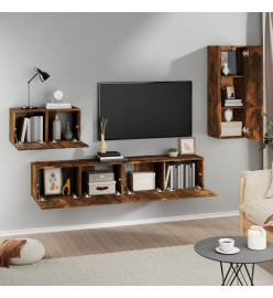 Ensemble de meubles TV 4 pcs Chêne fumé Bois d'ingénierie