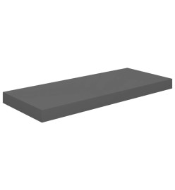 Étagère murale flottante 2 pcs Gris brillant 60x23,5x3,8 cm MDF