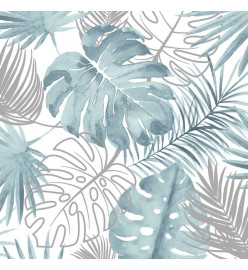 DUTCH WALLCOVERINGS Papier peint Feuilles de monstera Bleu