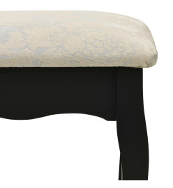 Ensemble de coiffeuse et tabouret Noir 100x40x146 cm Paulownia