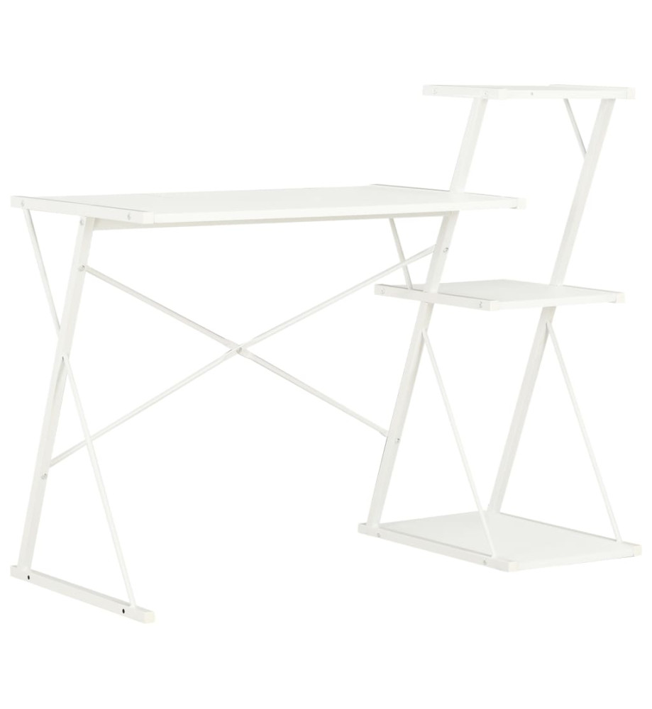 Bureau avec étagère Blanc 116x50x93 cm