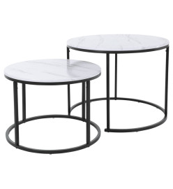 H&S Collection Ensemble de tables d'appoint 2 pcs blanc