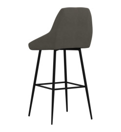 Tabouret de bar Gris foncé Velours