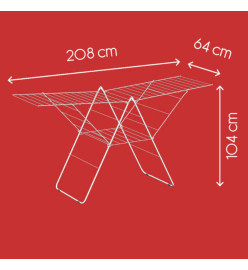 Metaltex Support de séchage à ailes Amsterdam 32 m