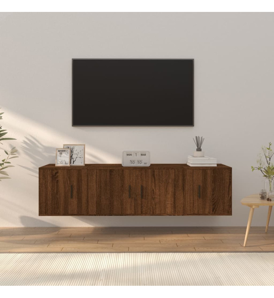 Ensemble de meubles TV 3 pcs Chêne marron Bois d'ingénierie