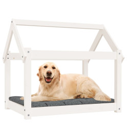 Lit pour chien Blanc 81x60x70 cm Bois de pin solide