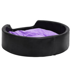 Lit pour chiens Noir et violet 99x89x21cm Peluche et similicuir