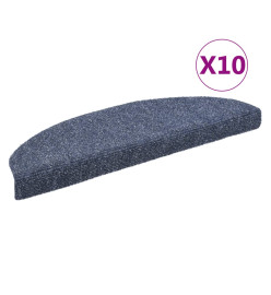 Tapis autoadhésifs de marches 10 pcs Bleu 65x21x4 cm Aiguilleté