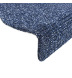 Tapis autoadhésifs de marches 10 pcs Bleu 65x21x4 cm Aiguilleté