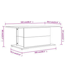 Table basse Chêne fumé 102x55,5x40 cm Aggloméré