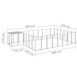 Chenil Argenté 15,73 m² Acier