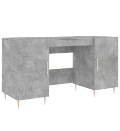 Bureau gris béton 140x50x75 cm bois d'ingénierie