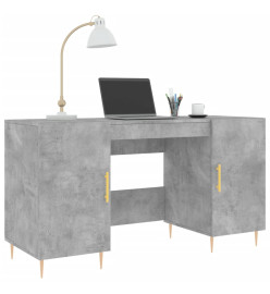 Bureau gris béton 140x50x75 cm bois d'ingénierie